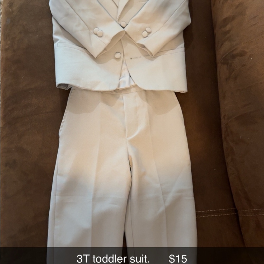 White Toddler Suit Set